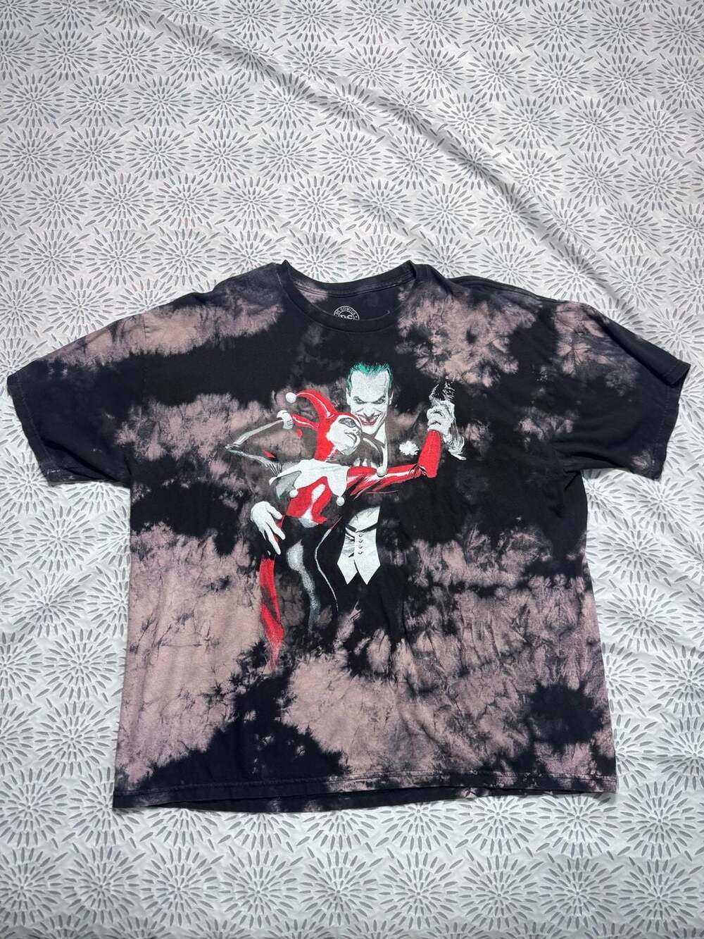DC Comics The Joker and Harley Quinn Tie Dye T-Shirt Mens XXL